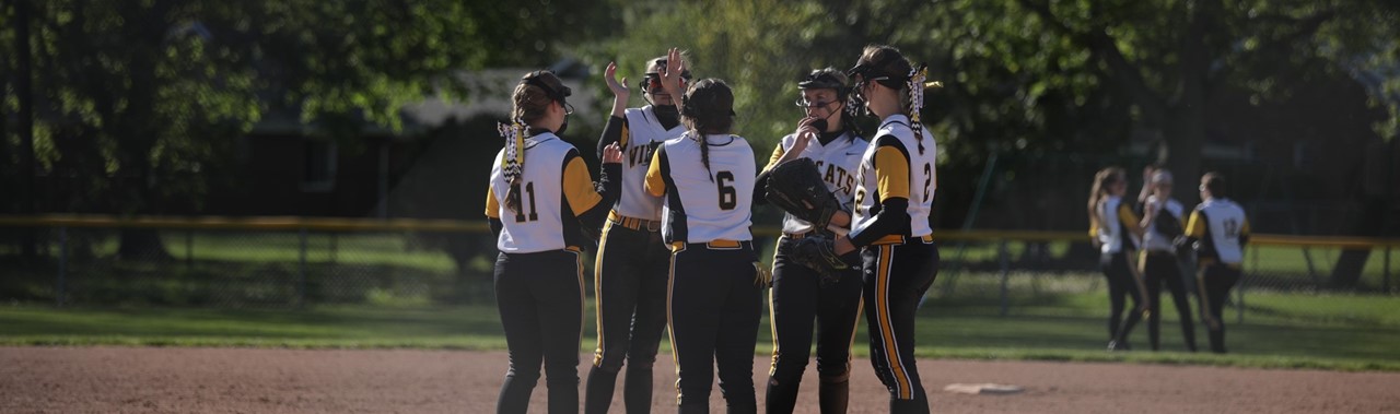 Northview Softball players meeting at mound